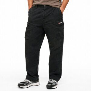 Wrangler Workwear Cargo Pants 42x30 Black Relaxed Fit Cotton Utility Rugged